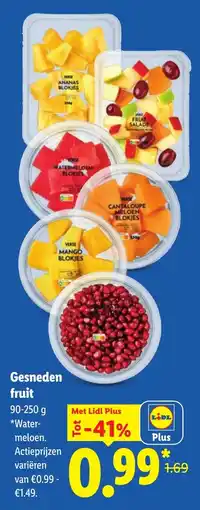 Lidl Gesneden fruit aanbieding