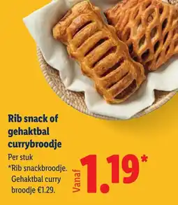 Lidl Rib snack of gehaktbal currybroodje aanbieding