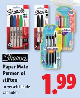 Lidl Sharpie Paper Mate Pennen of stiften aanbieding