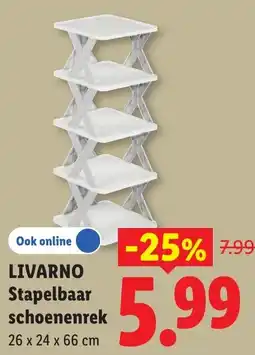 Lidl Livarno Stapelbaar schoenenrek aanbieding