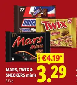Lidl Mars, Twix & Snickers minis aanbieding