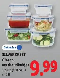 Lidl Silvercrest Glazen vershoudbakjes aanbieding