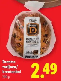 Lidl Drentse rozijnen/krentenbol aanbieding