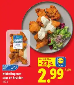Lidl Kibbeling met saus en kruiden aanbieding