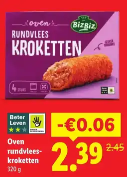Lidl Oven rundvlees-kroketten aanbieding