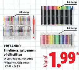 Lidl Crelando fineliners aanbieding