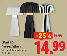 Lidl Livarno Accu-tafellamp aanbieding