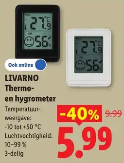 Lidl Livarno Thermo- en hygrometer aanbieding