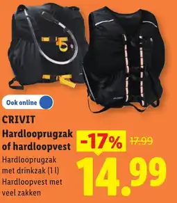Lidl Crivit Hardloopprugzak of hardloopvest aanbieding