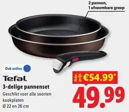 Lidl Tefal 3-delige pannenset aanbieding