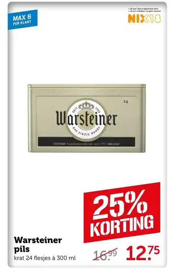 Coop Warsteiner pils krat 24 flesjes a 300 ml aanbieding