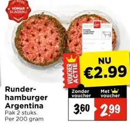 Vomar Voordeelmarkt Runderhamburger Argentina aanbieding