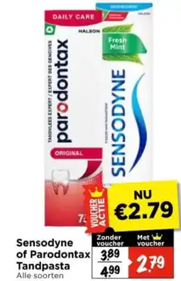 Vomar Voordeelmarkt Sensodyne of Parodontax Tandpasta aanbieding