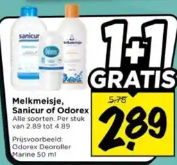 Vomar Voordeelmarkt Melkmeisje, Sanicur of Odorex aanbieding