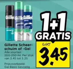 Vomar Voordeelmarkt Gillette Scheerschuim of Gel aanbieding
