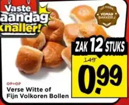 Vomar Voordeelmarkt Verse Witte of Fijn Volkoren Bollen aanbieding