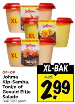 Vomar Voordeelmarkt Johma Kip-Samba, Tonijn of Gevuld Eitje Salade aanbieding