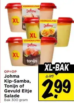 Vomar Voordeelmarkt Johma Kip-Samba, Tonijn of Gevuld Eitje Salade aanbieding