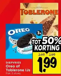 Vomar Voordeelmarkt DIEPVRIES Oreo of Toblerone IJs aanbieding