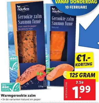 Lidl Warmgerookte zalm 125g aanbieding