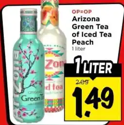 Vomar Voordeelmarkt Arizona Green Tea of Iced Tea Peach aanbieding