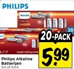 Vomar Voordeelmarkt Philips Alkaline Batterijen aanbieding