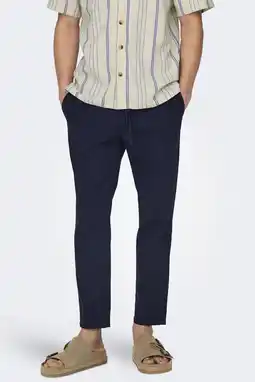 Wehkamp ONLY & SONS ONSLINUS tapered casual broek met linnen aanbieding