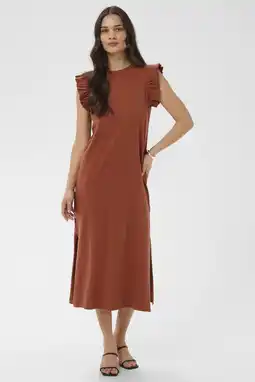 Wehkamp Kaffe midi jurk terra aanbieding