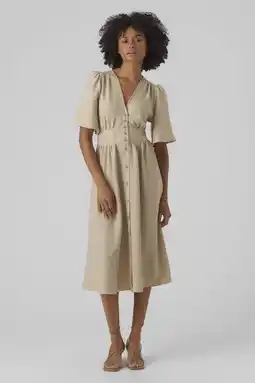 Wehkamp VERO MODA zomerjurk beige aanbieding