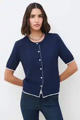 Wehkamp Caroll gebreid vest marineblauw aanbieding