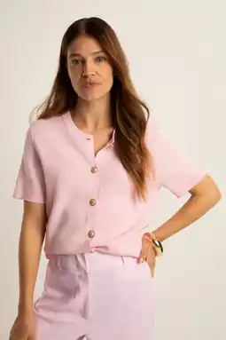Wehkamp Expresso vest gebreid roze aanbieding