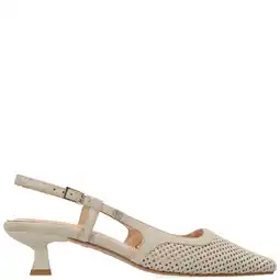 Wehkamp Fred de la Bretoniere Carly Sling suède leren slingback pumps beige aanbieding