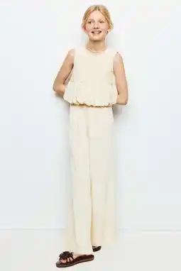 Wehkamp Mango Kids cropped gehaakte top - beige aanbieding