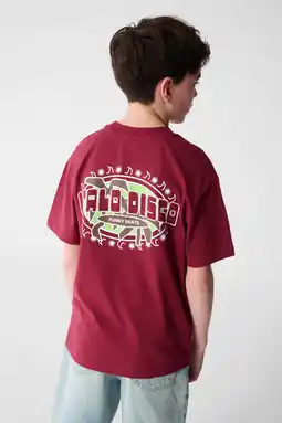 Wehkamp Shoeby T-shirt met backprint donkerrood aanbieding