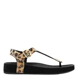 Wehkamp Graceland sandalen met panterprint beige/zwart aanbieding