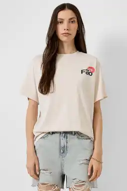 Wehkamp QS T-shirt met backprint beige aanbieding