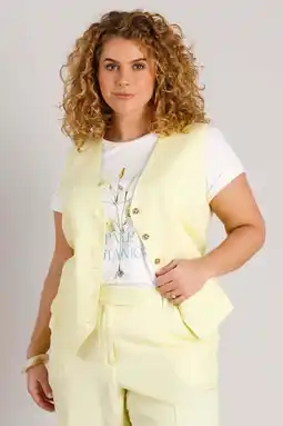Wehkamp Yest Curve gilet met linnen lichtgeel aanbieding