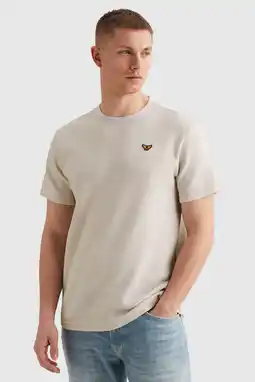 Wehkamp PME Legend regular T-shirt fijn gebreid beige aanbieding
