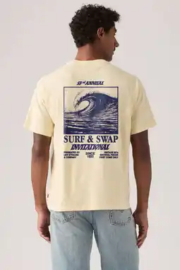 Wehkamp Levi's relaxed T-shirt met backprint lichtgeel aanbieding