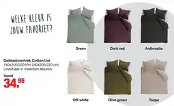Budget Home Store Dekbedovertrek Cotton Uni aanbieding
