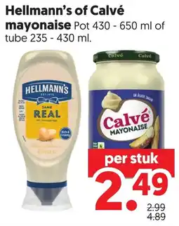 Dekamarkt Hellmann's of Calvé mayonaise aanbieding