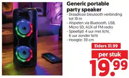 Dekamarkt Generic portable party speaker aanbieding