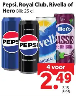 Dekamarkt Pepsi, Royal Club, Rivella of Hero aanbieding