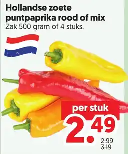 Dekamarkt Hollandse zoete punt paprika rood of mix aanbieding