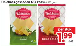Dekamarkt Uniekaas gesneden 48+ kaas aanbieding