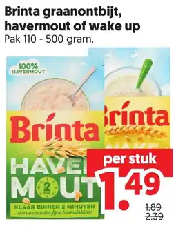Dekamarkt Brinta graanontbijt, havermout of wake up aanbieding