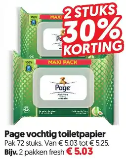 Dekamarkt Page vochtig toilet papier aanbieding
