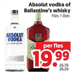 Dekamarkt Absolut vodka of Ballantine's whisky aanbieding