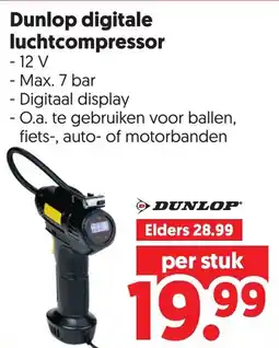 Dekamarkt Dunlop digitale luchtcompressor aanbieding