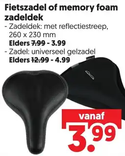 Dekamarkt Fietszadel of memory foam zadeldek aanbieding